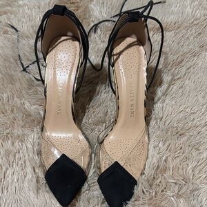 Azalea Wang Black and Clear Stiletto Heels